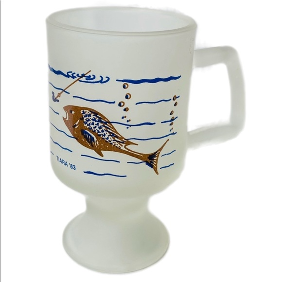 Tiara 1983 fishing Pedestal Coffee Frosted mug - Picture 1 of 6